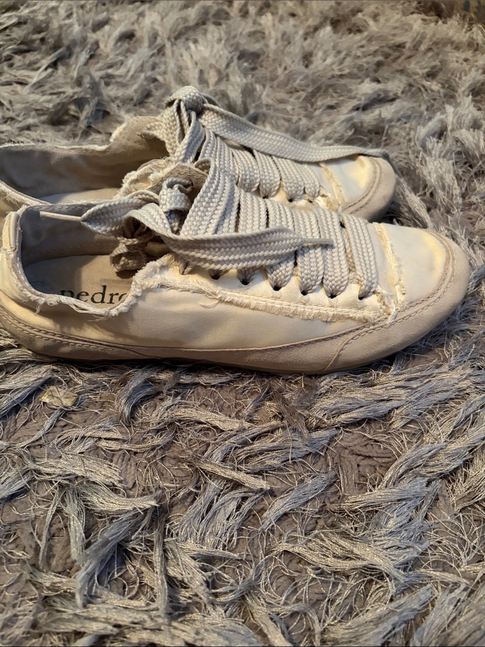 Pedro Garcia Cream White Canvas Sneakers